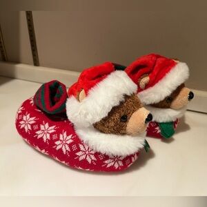 Plush Bear Holiday Slippers, Toddler Size 8-10